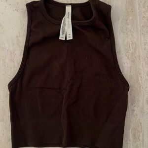 Ribbed Brown Tank Top
